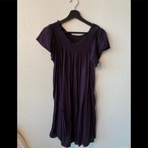 Purple and black striped skater dress